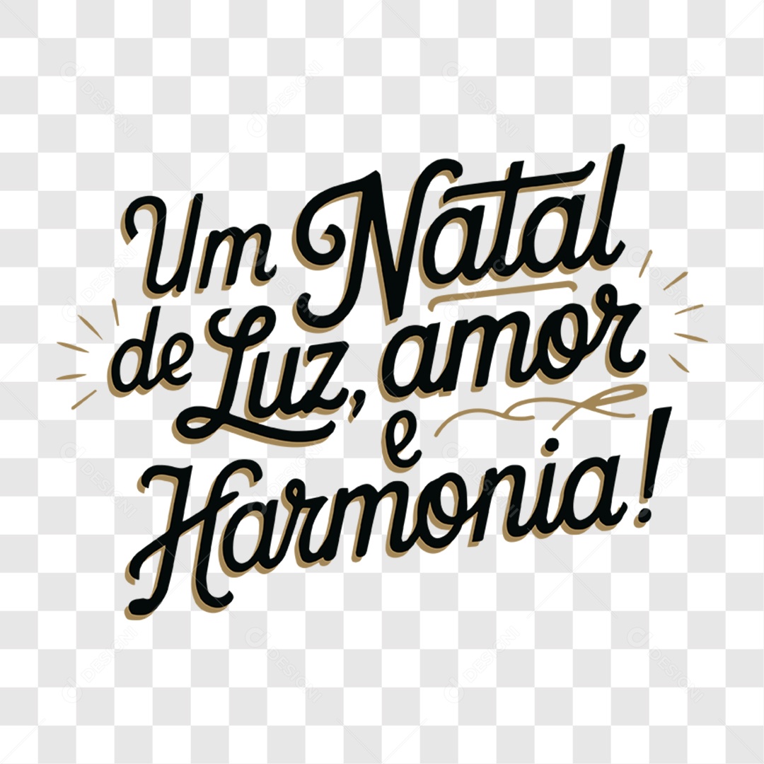 Lettering Um Natal de Luz Amor e Harmonia EPS + PNG