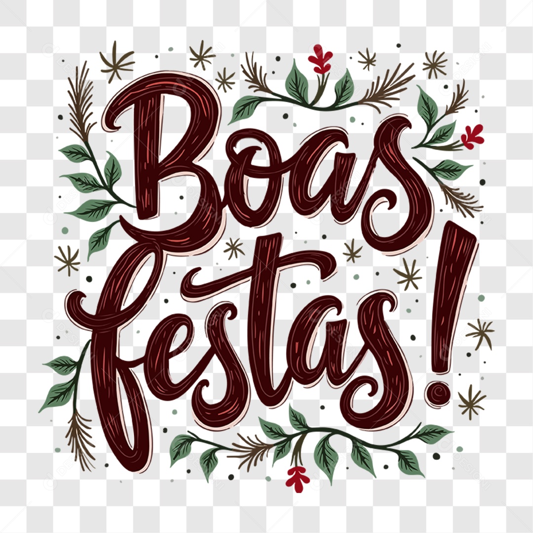 Lettering Natal Boas Festas EPS + PNG