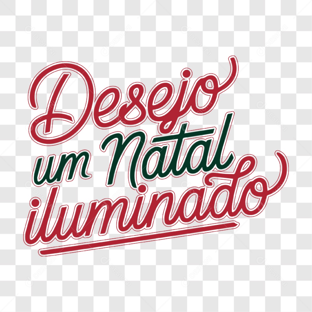 Lettering Desejo Um Natal Iluminado EPS + PNG