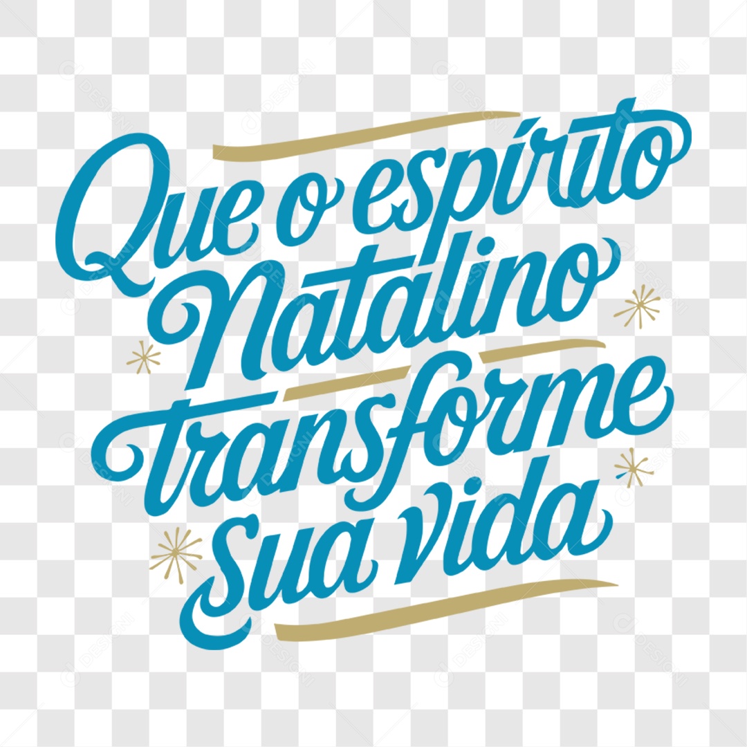 Lettering Natal Que O Espírito Natalino Transforme Sua Vida EPS + PNG