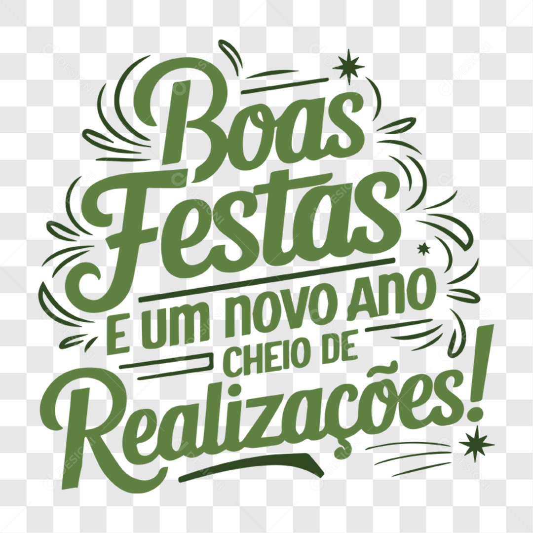 Lettering Natal Boas Festas E Um Novo Ano Cheio De De Realizações EPS + PNG