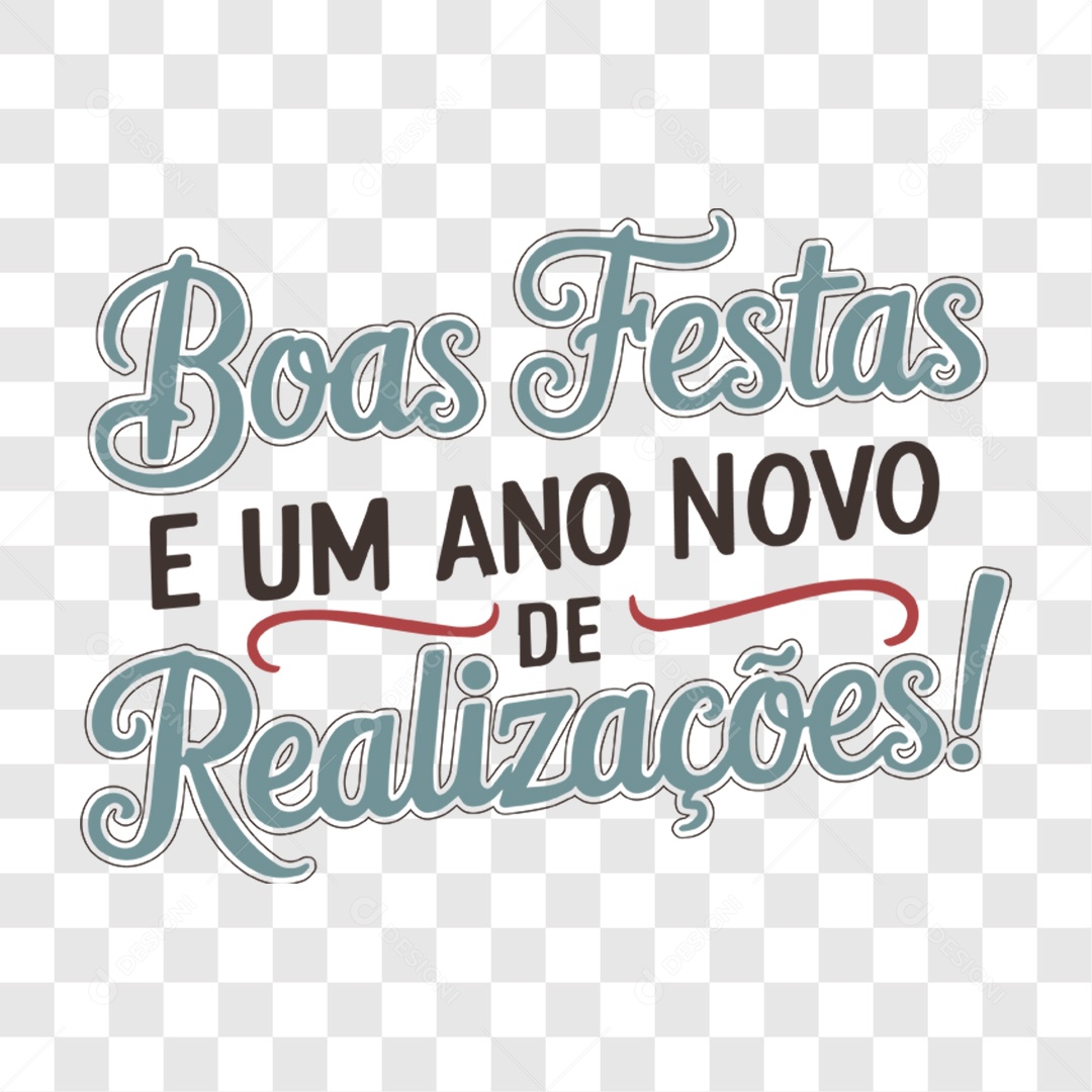 Lettering Natal Boas Festas E Um Ano Novo De Realizações EPS + PNG