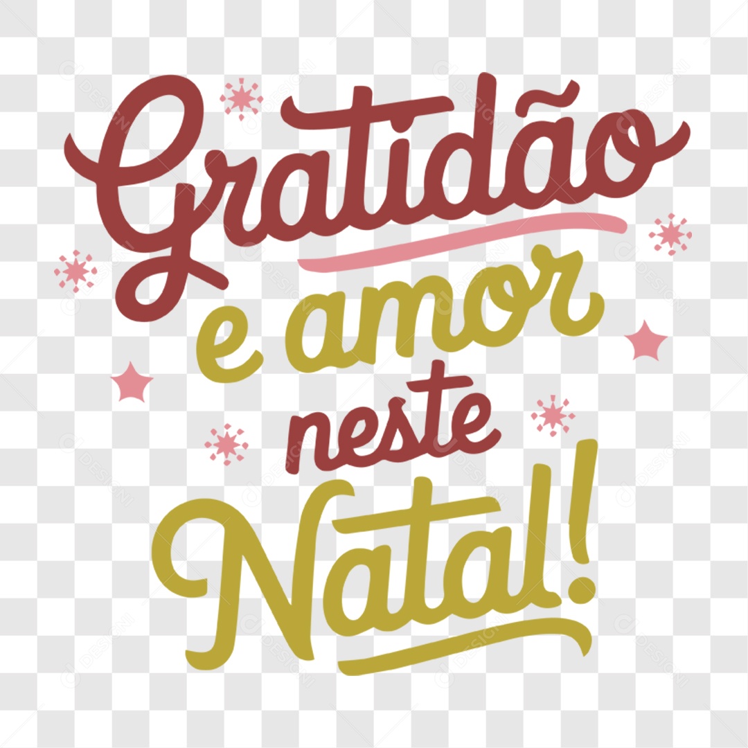 Lettering Gratidão e Amor Neste Natal EPS + PNG