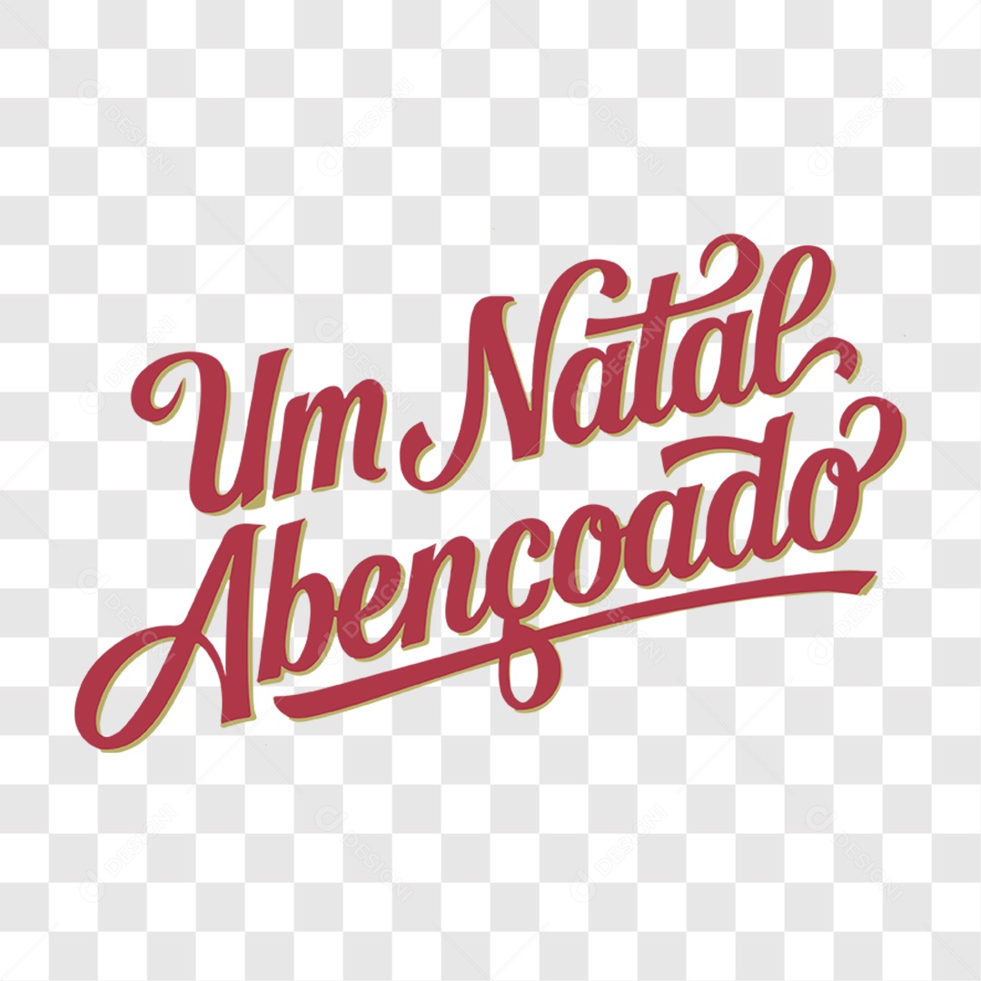 Lettering Um Natal Abençoado EPS + PNG
