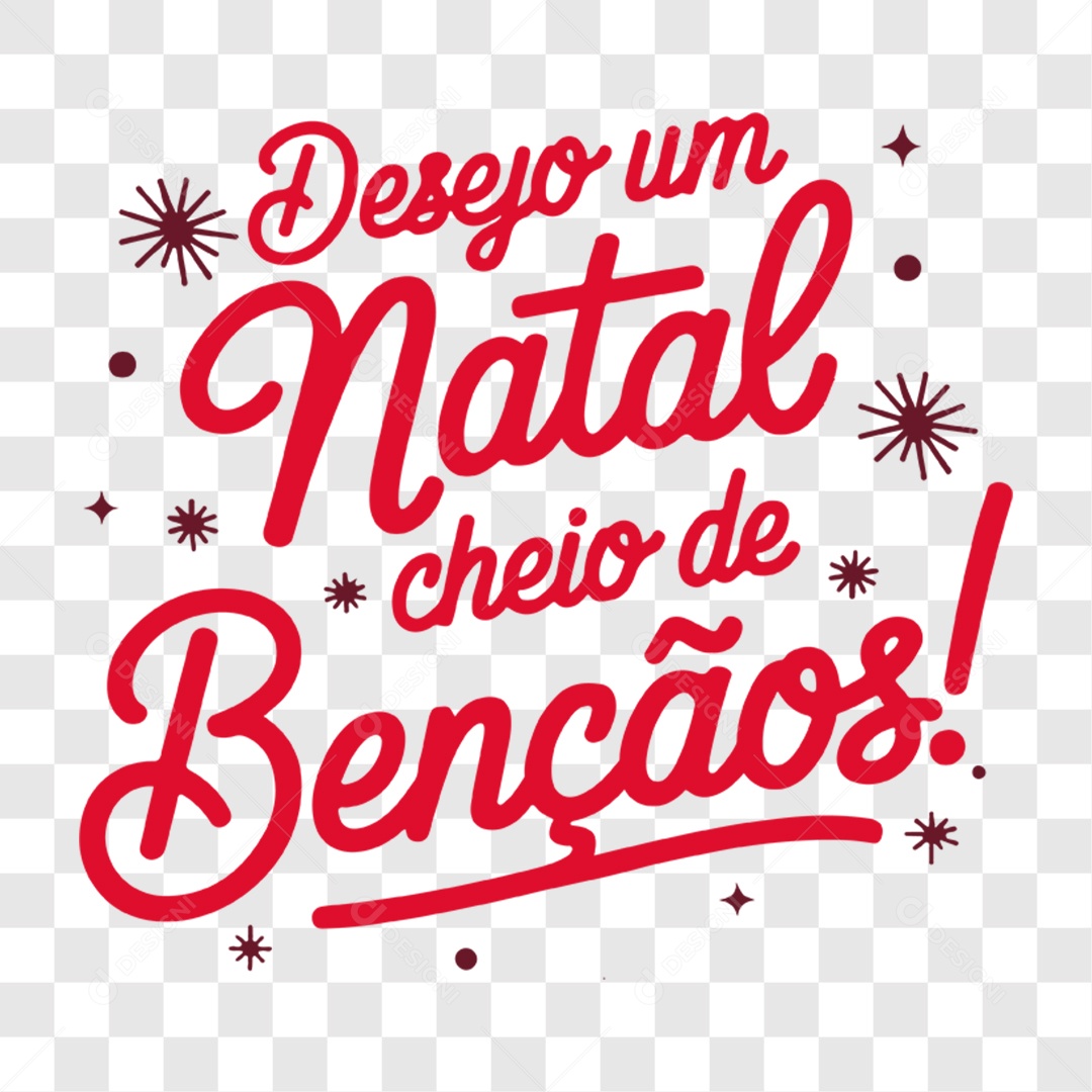 Lettering Desejo Um Natal Cheio de Benção EPS + PNG