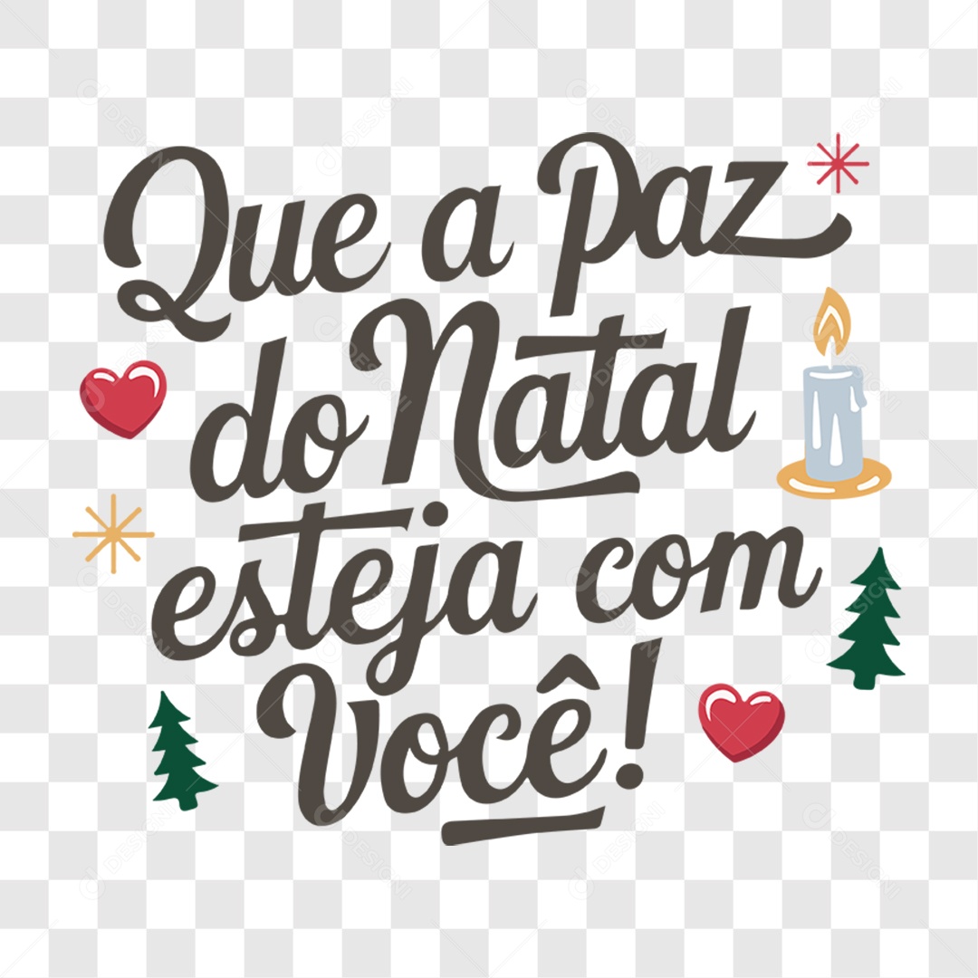 Lettering Que A Paz do Natal Esteja Com Você EPS + PNG