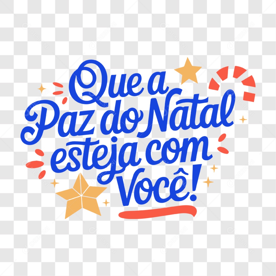 Lettering Que A Paz do Natal Esteja Com Você EPS + PNG