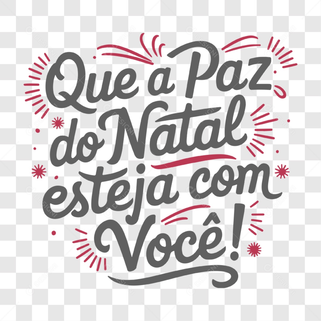 Lettering Que A Paz do Natal Esteja Com Você EPS + PNG