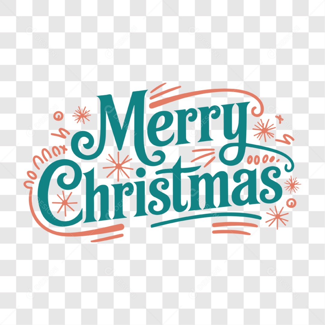 Lettering Natal Merry Christmas EPS + PNG