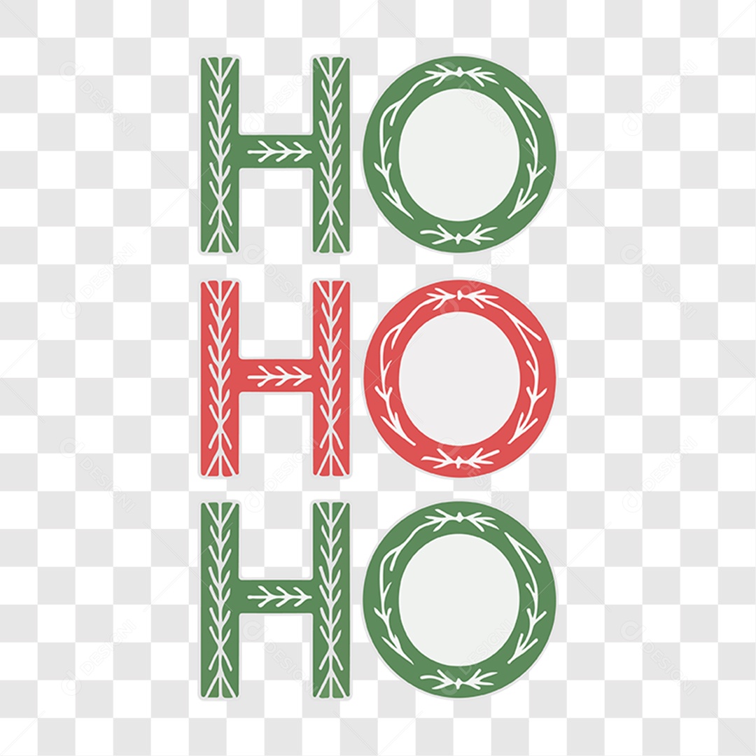 Lettering Natal Ho Ho Ho EPS + PNG