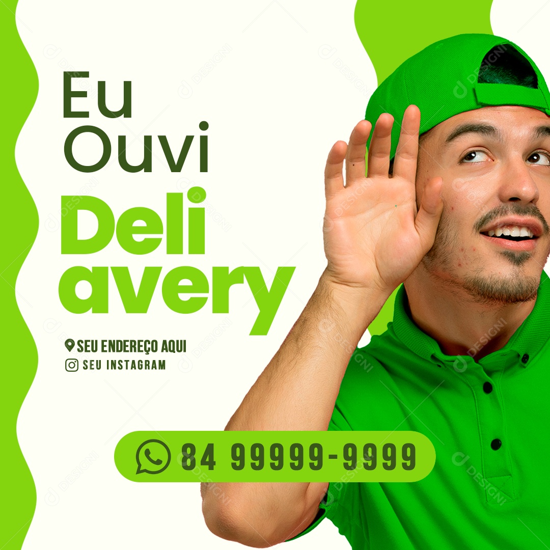 Restaurante Eu Ouvi Delivery Social Media PSD Editável
