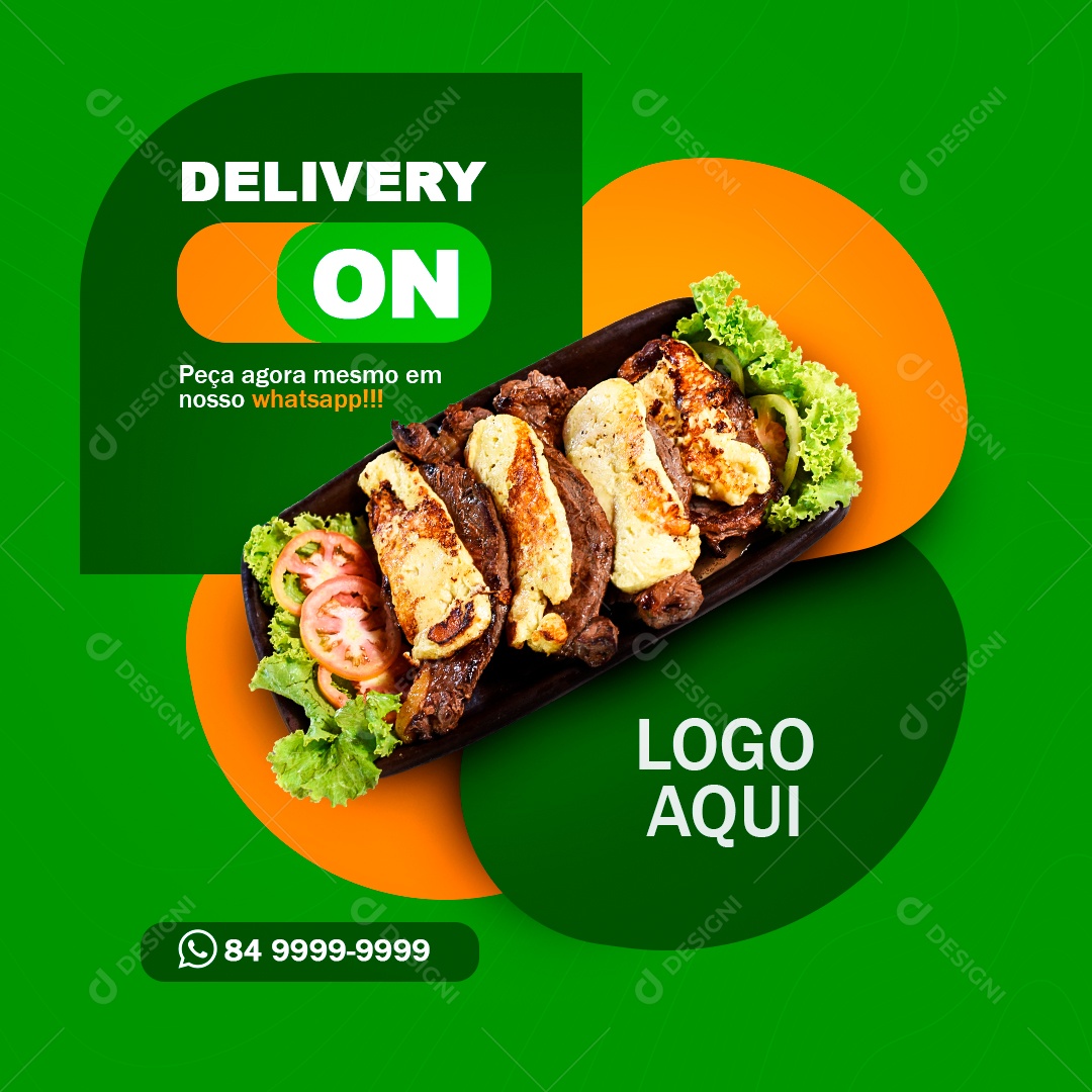 Restaurante Delivery On Social Media PSD Editável