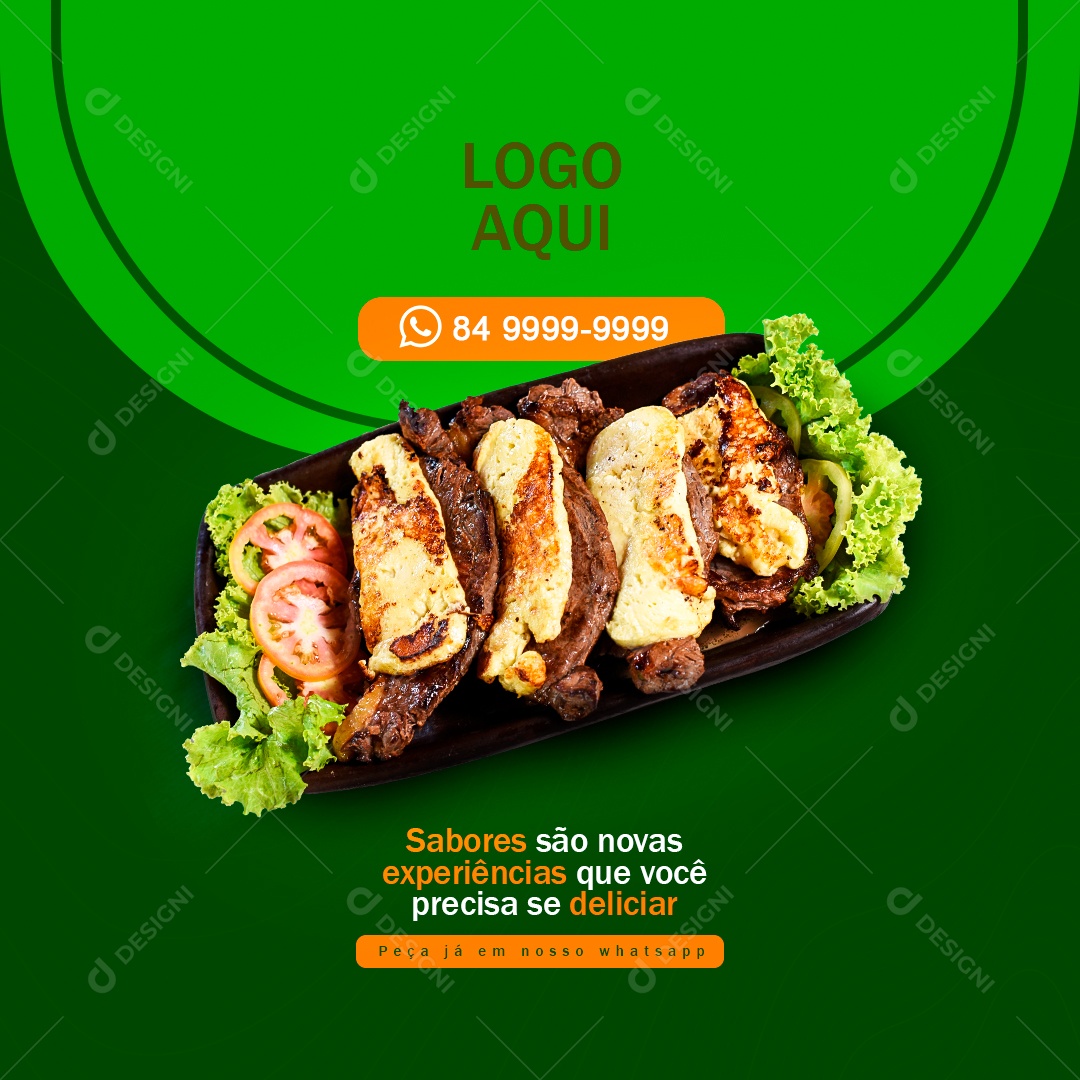 Restaurant Sabores São Nova Experêriencias Social Media PSD Editable