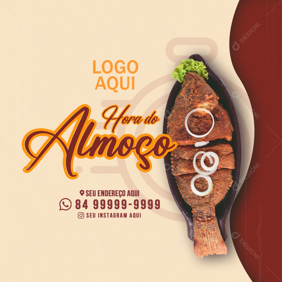 Restaurante Hora Do Almoço Social Media PSD Editável