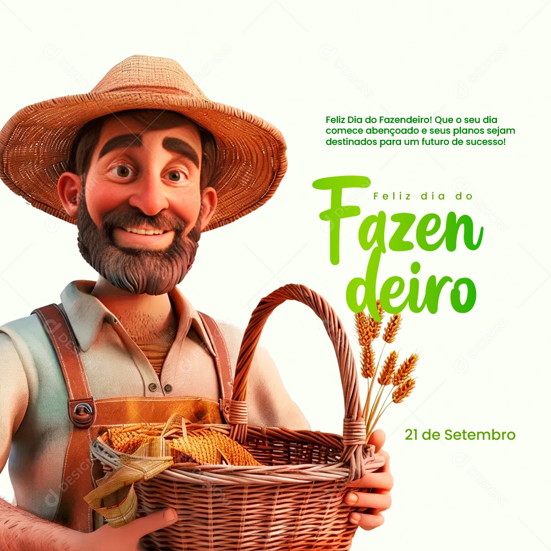 Dia Do Fazendeiro 21 de Setembro Social Media PSD Editável