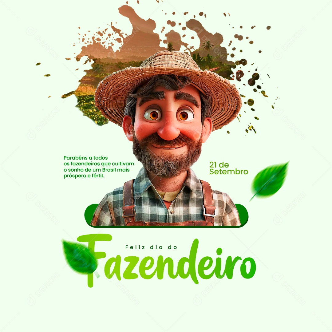 Dia Do Fazendeiro 21 de Setembro Social Media PSD Editável