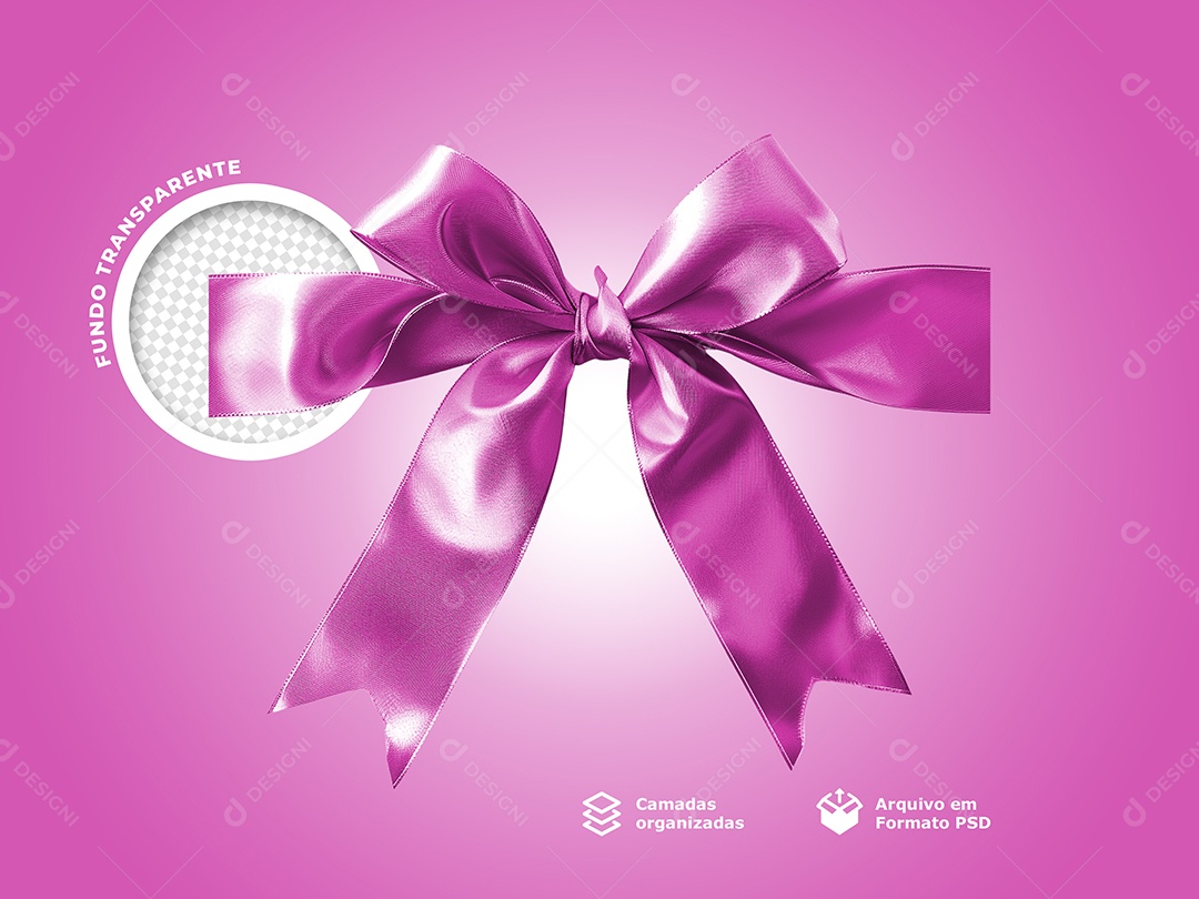 Laço de Presente Elemento 3D para Composição PSD