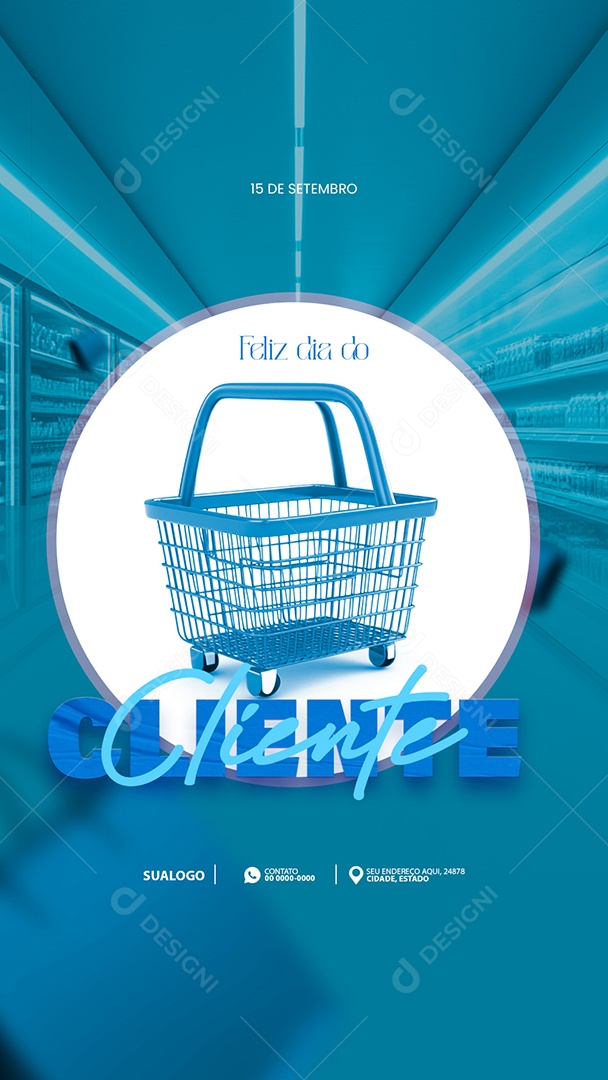 Story Dia do Cliente 15 de Setembro Parabéns Social Media PSD Editável