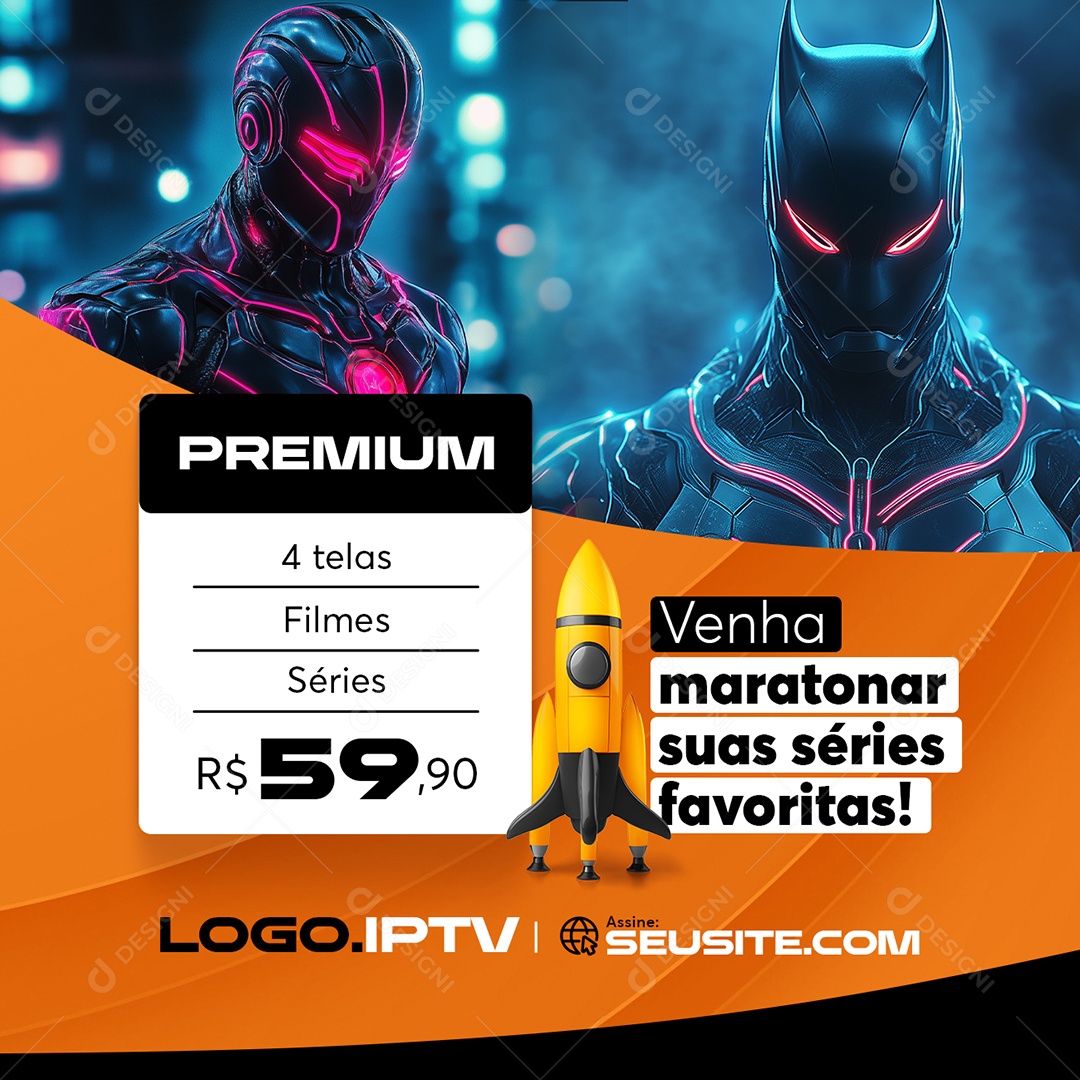 IPTV Premium Venha Maratonar suas Séries Favoritas Social Media PSD Editável