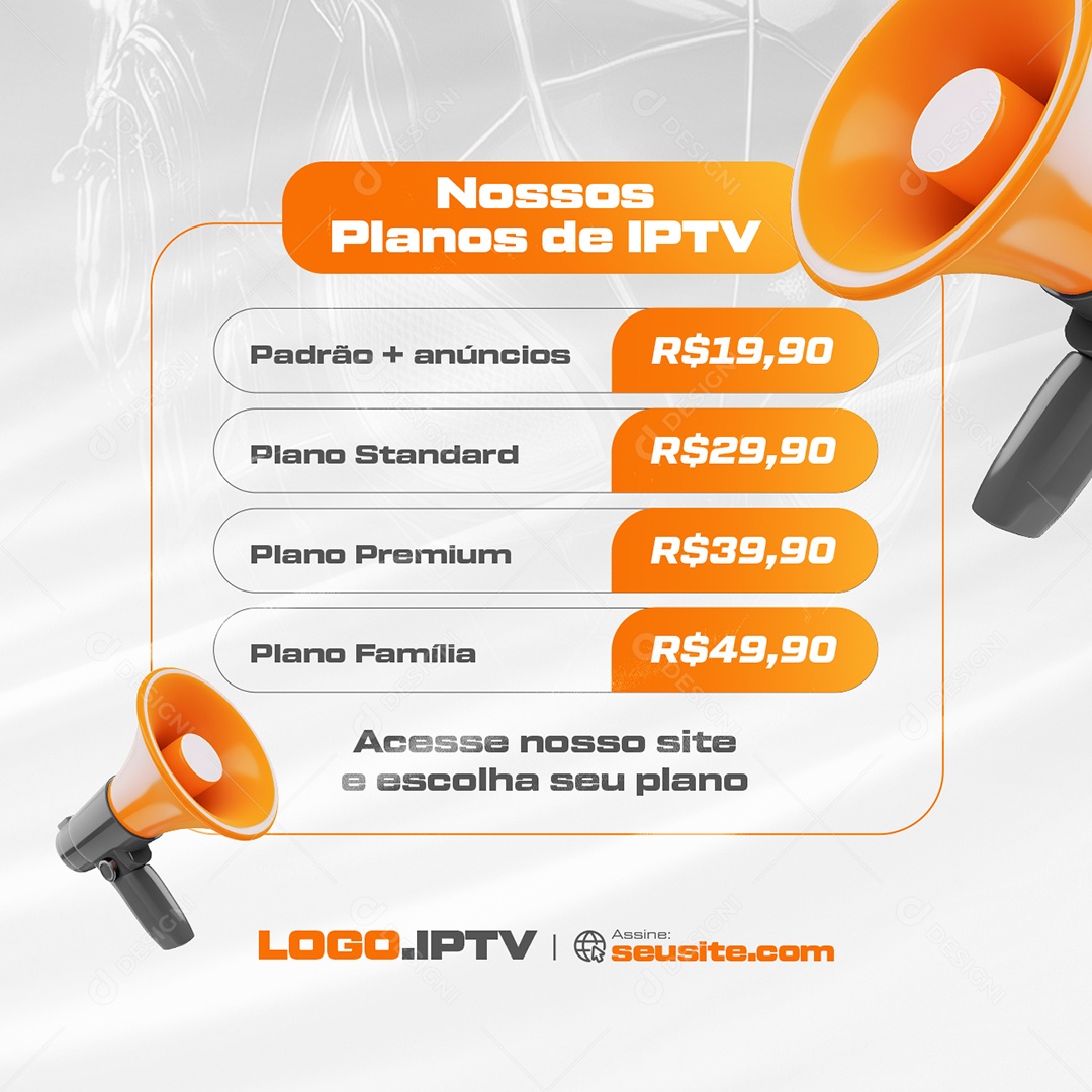 Nossos Planos de IPTV Social Media PSD Editável