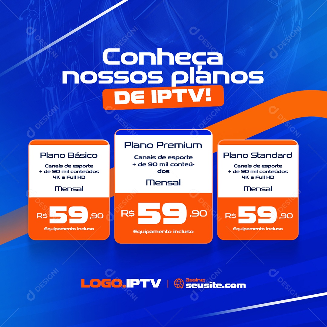 Social Media IPTV Conheça Nossos Planos PSD Editável