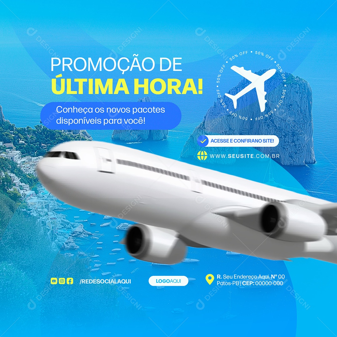 Agência de Viagens Social Media PSD Editável