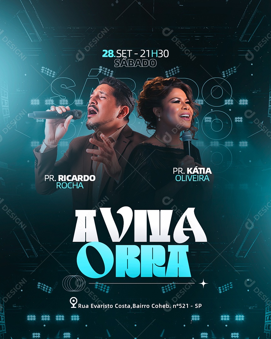 Gospel A VIva Obra Social Media PSD Editável