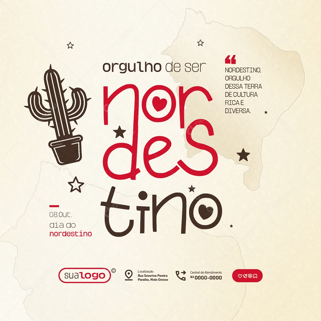 Dia do Nordestino 08 de Outubro Social Media PSD Editável