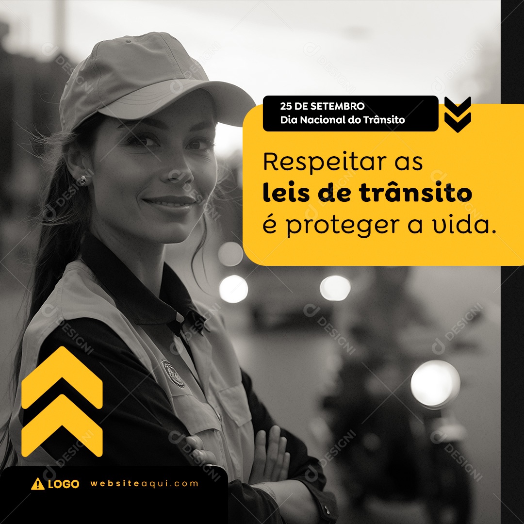 Dia Nacional do Trânsito 25 de Setembro Social Media PSD Editável