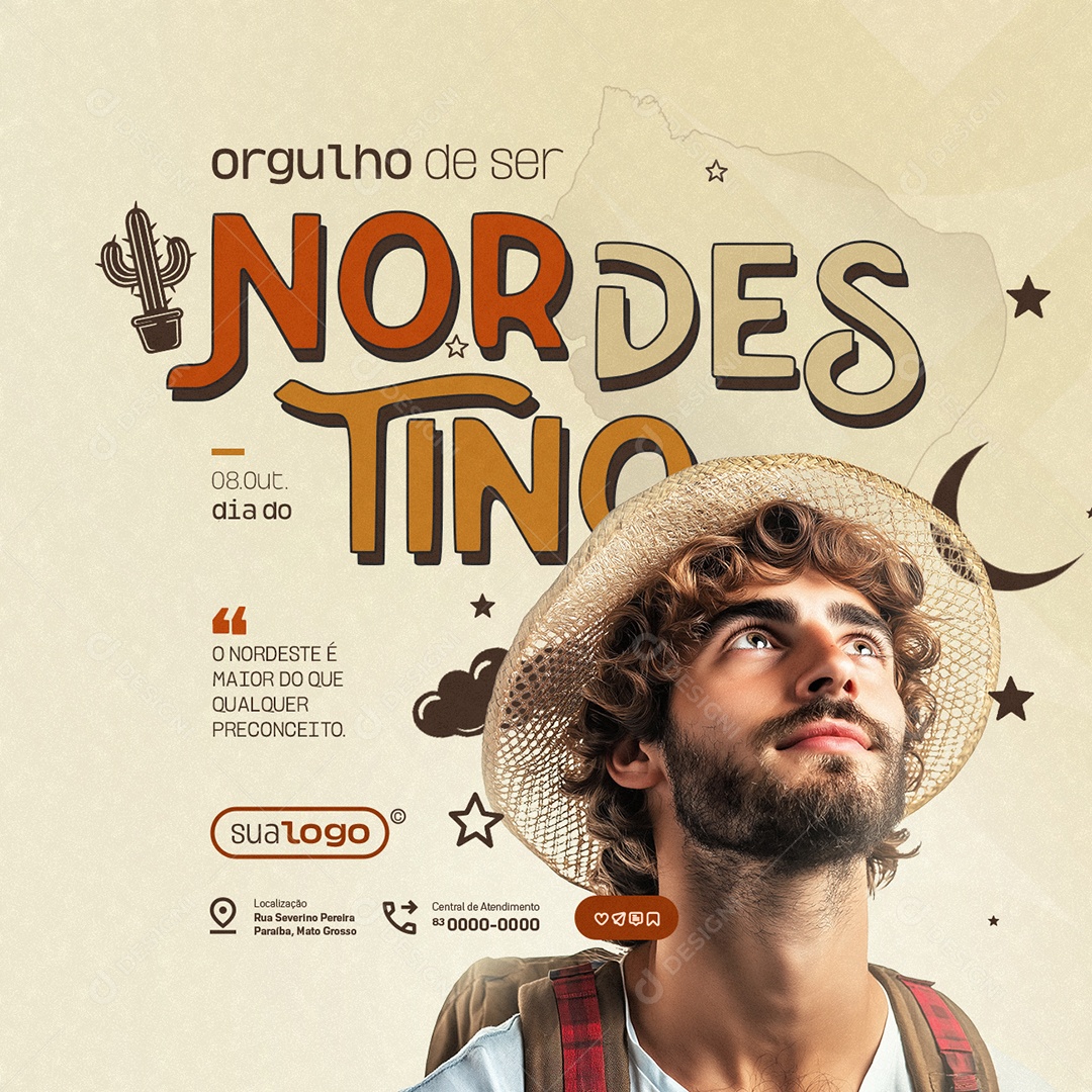 Dia do Nordestino 08 de Outubro Orgulho de Ser Nodestino Social Media PSD Editável