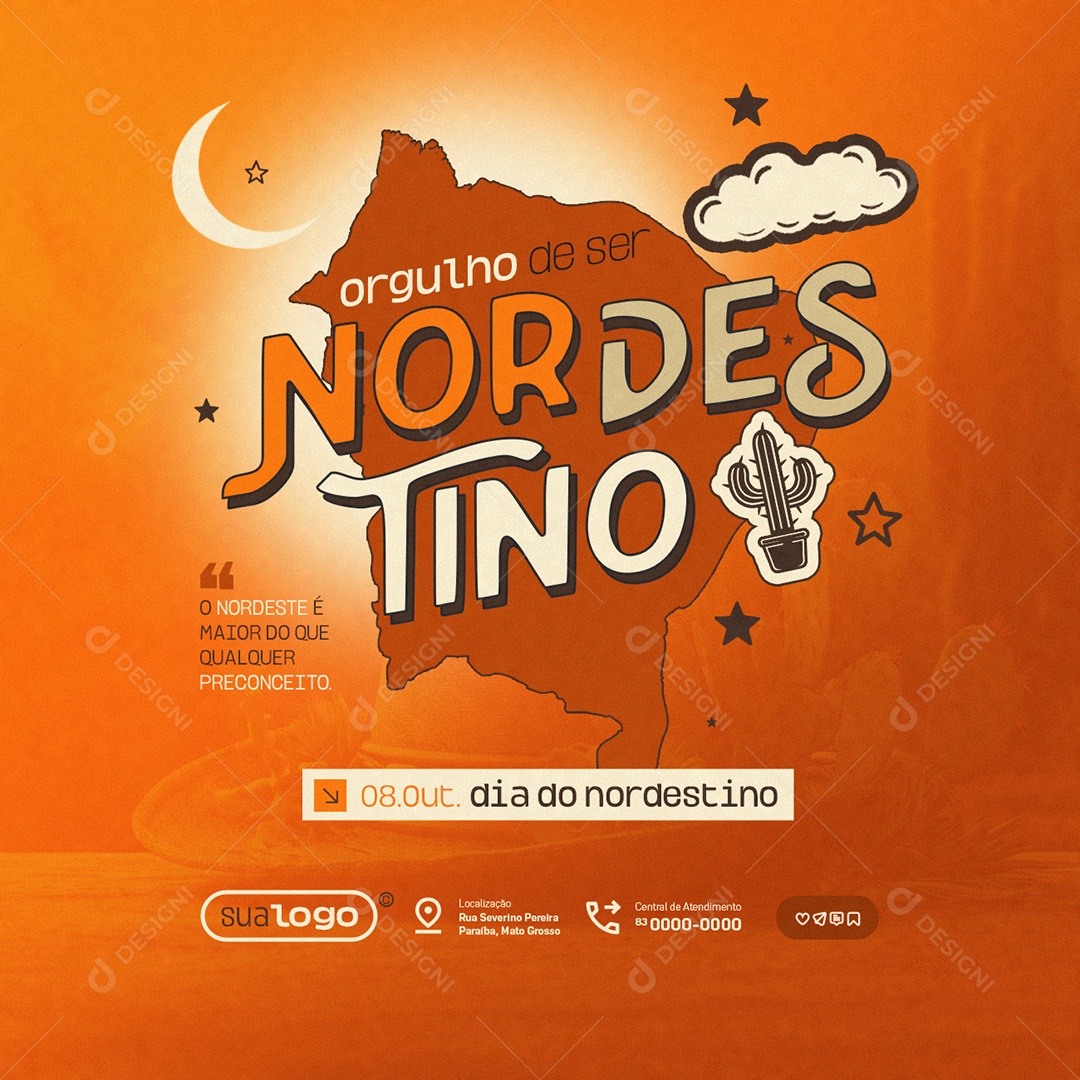 Dia do Nordestino 08 de Outubro Social Media PSD Editável