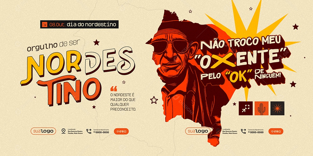 Carrossel Dia do Nordestino 08 de Outubro Social Media PSD Editável