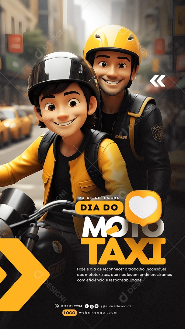 Story Dia do Mototáxi 24 de Setembro Social Media PSD Editável