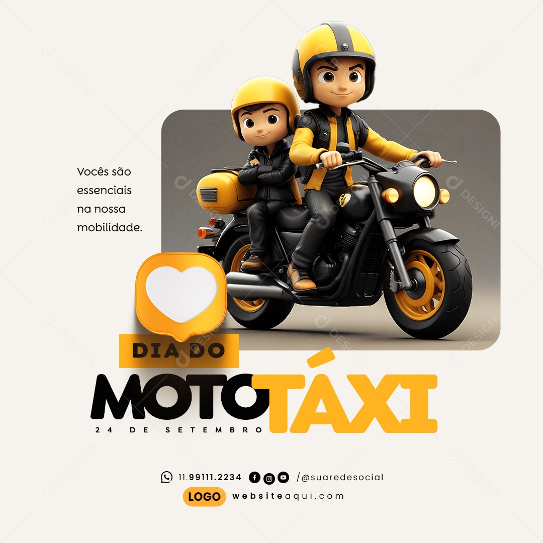 Dia do Mototáxi 24 de Setembro Social Media PSD Editável
