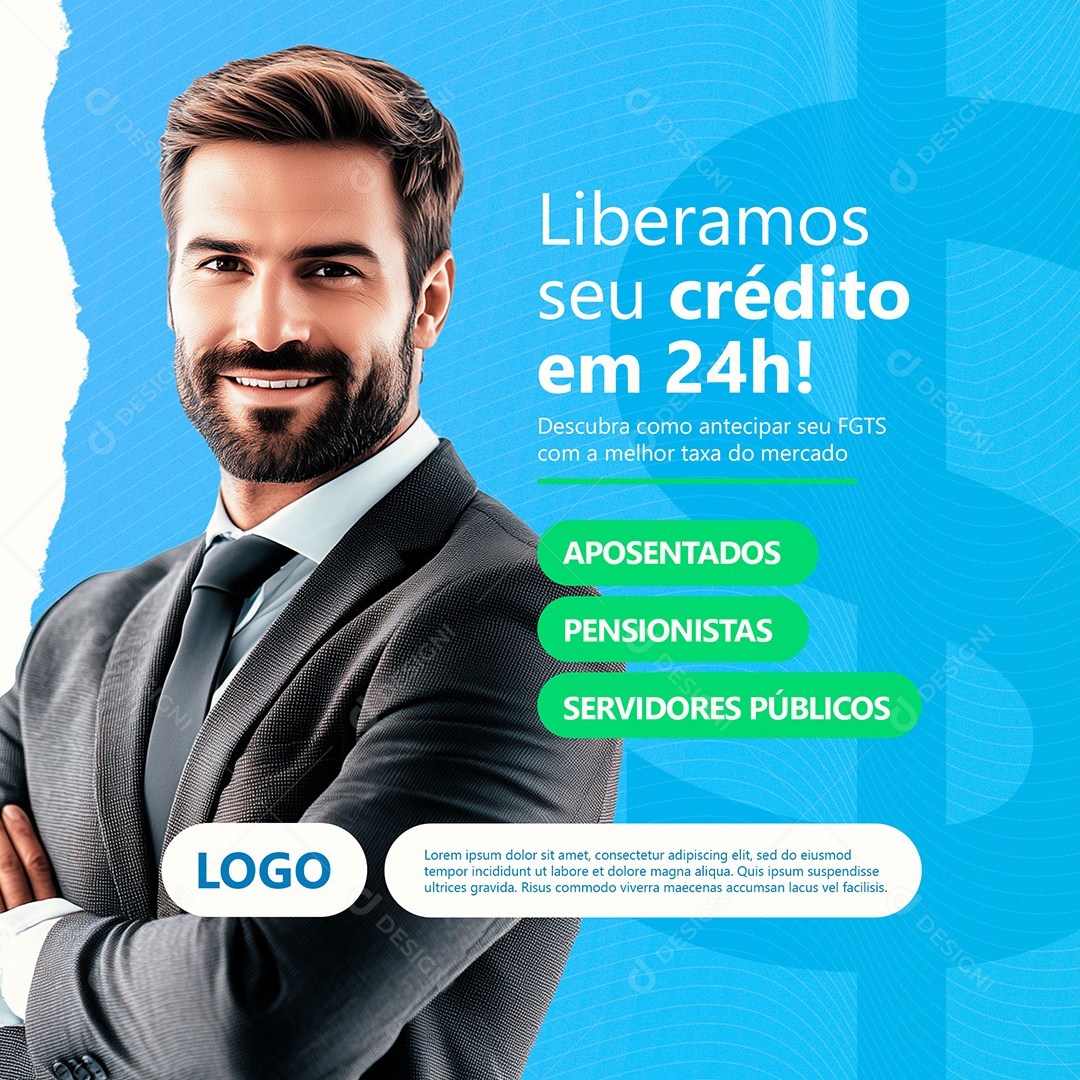 Finanças Empréstimo Liberamos Seu Crédito Social Media PSD Editável