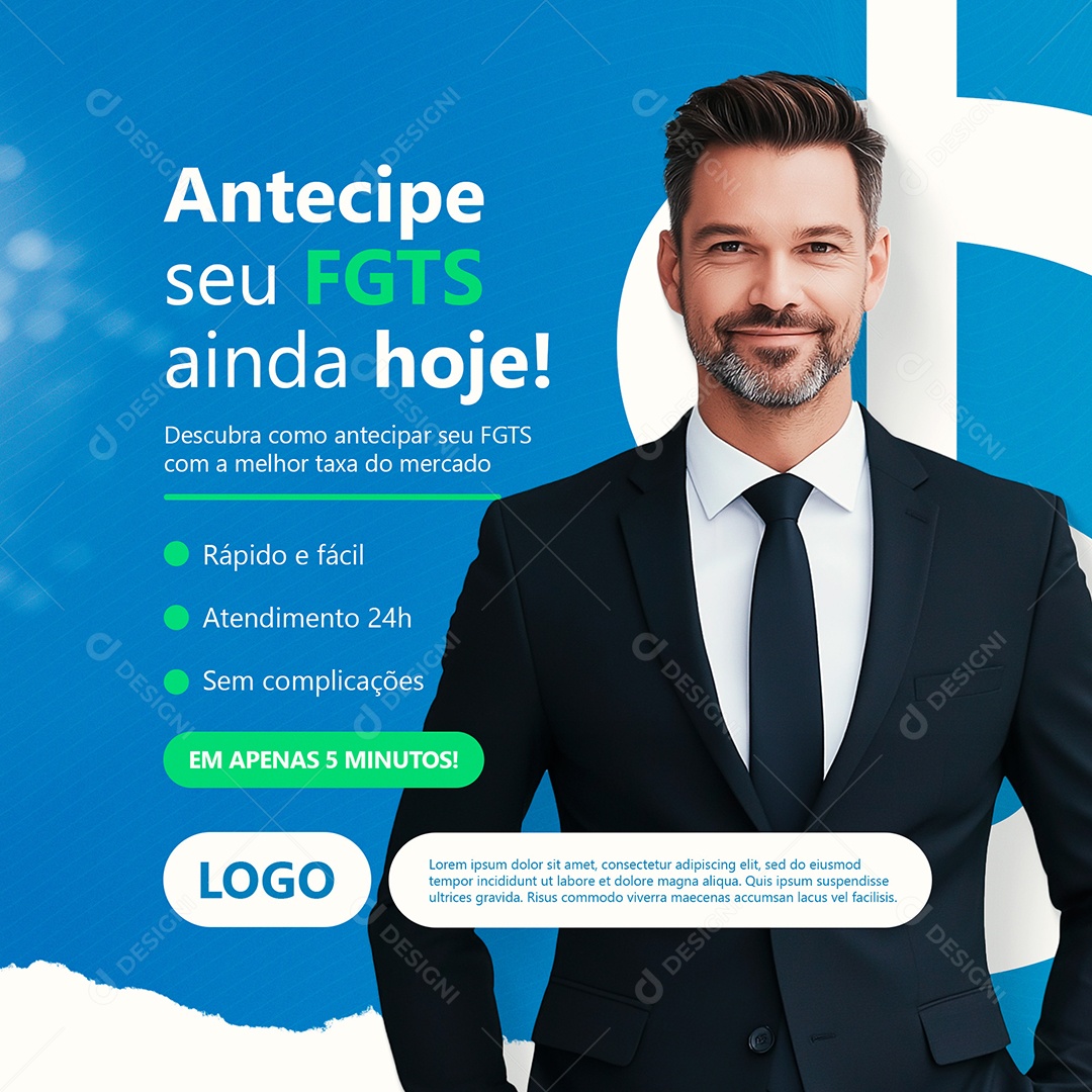 Antecipe Seu FGTS Ainda Hoje Social Media PSD Editável