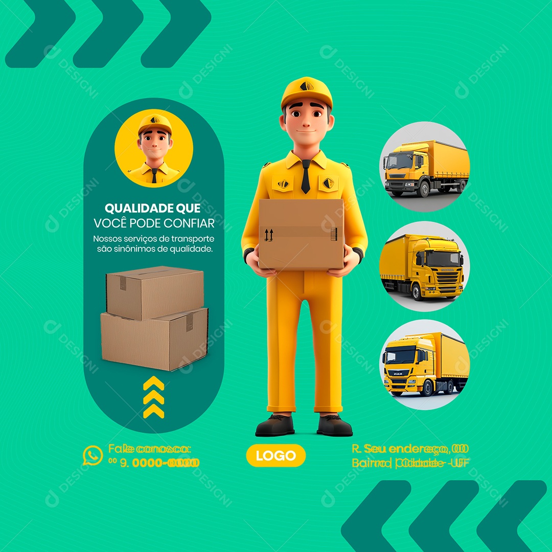 Transportadora Social Media PSD Editável