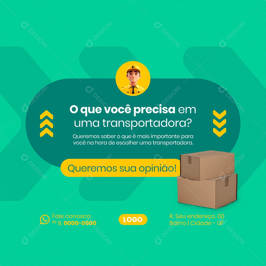 Transportadora Social Media PSD Editável