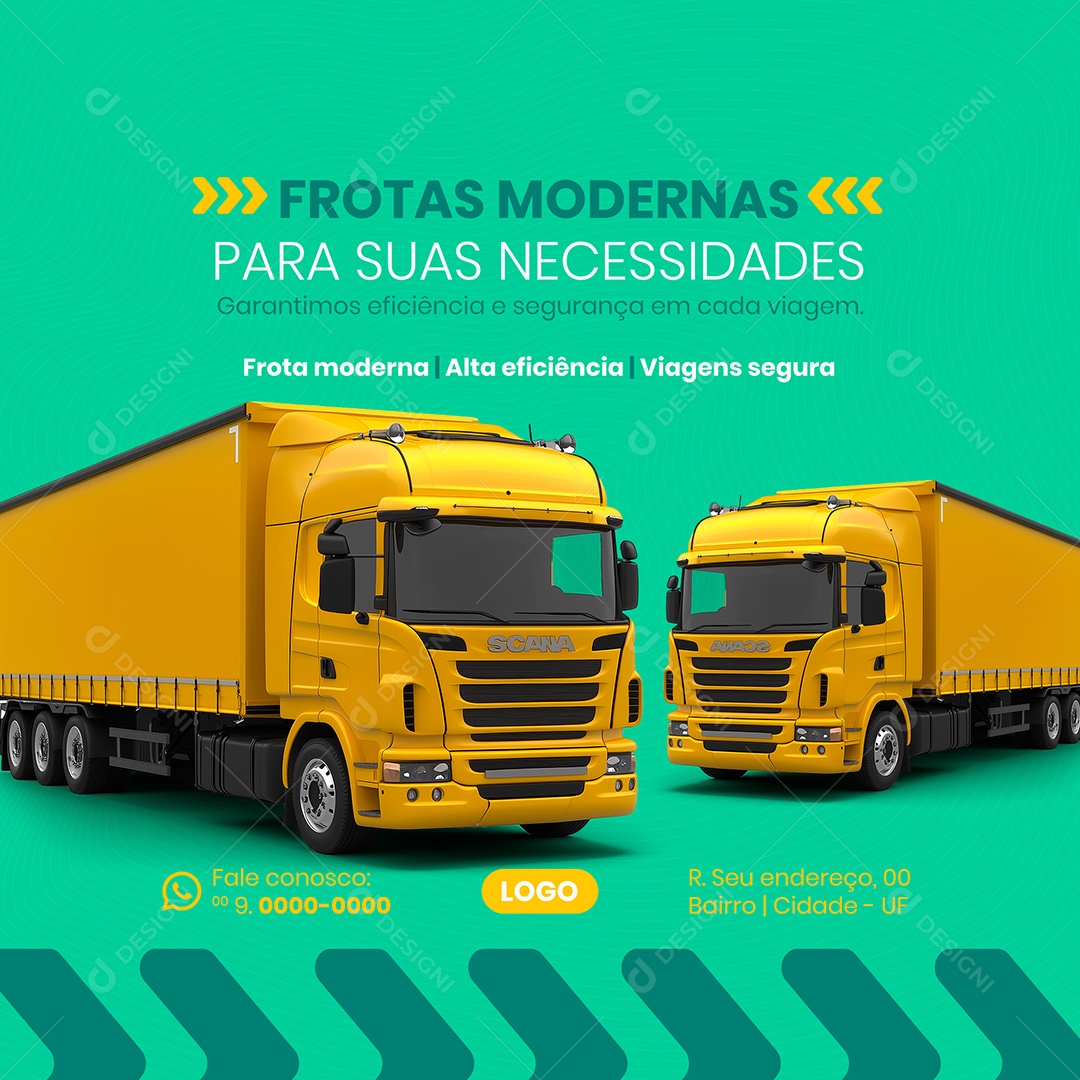 Transportadora Frotas Modernas Social Media PSD Editável