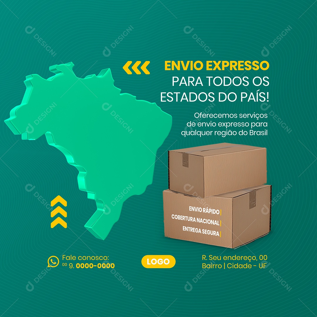 Transportadora Envio Expresso Social Media PSD Editável