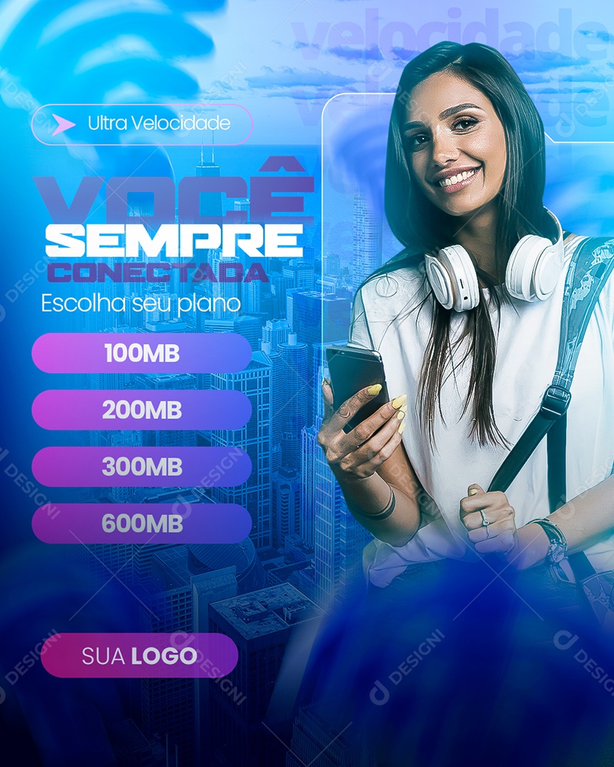 Story Internet Você Sempre Conectado Social Media PSD Editável