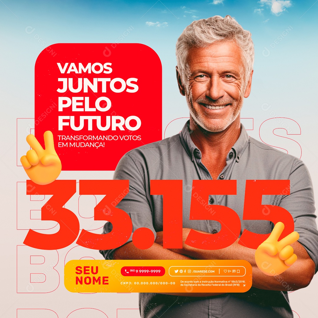 Política Vamos Juntos Pelo Futuro Social Media PSD Editável