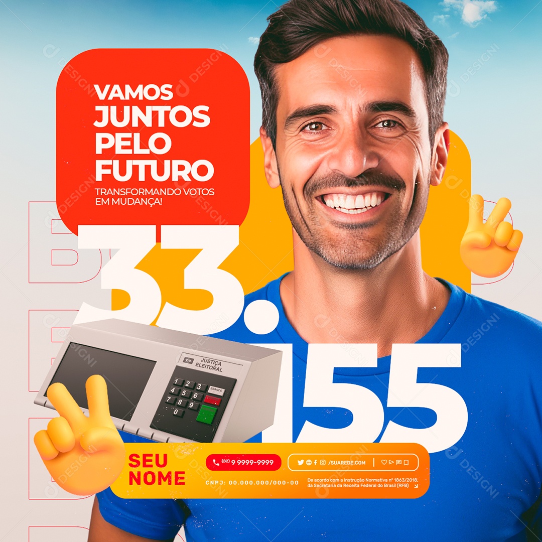 Política Vamos Juntos Pelo Futuro Social Media PSD Editável