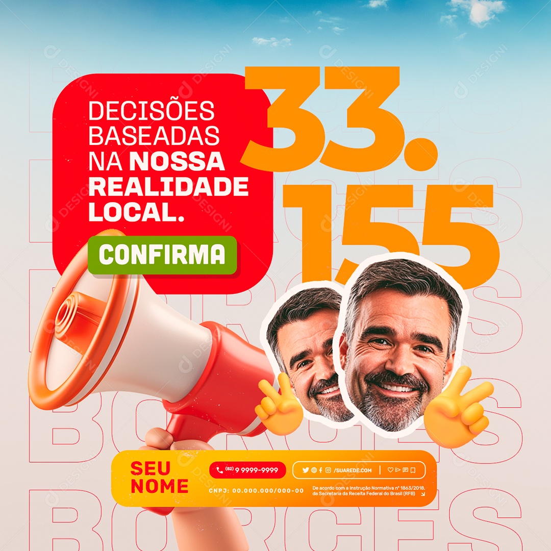 Política Decisões Baseadas na Nossa Realidade Social Media PSD Editável
