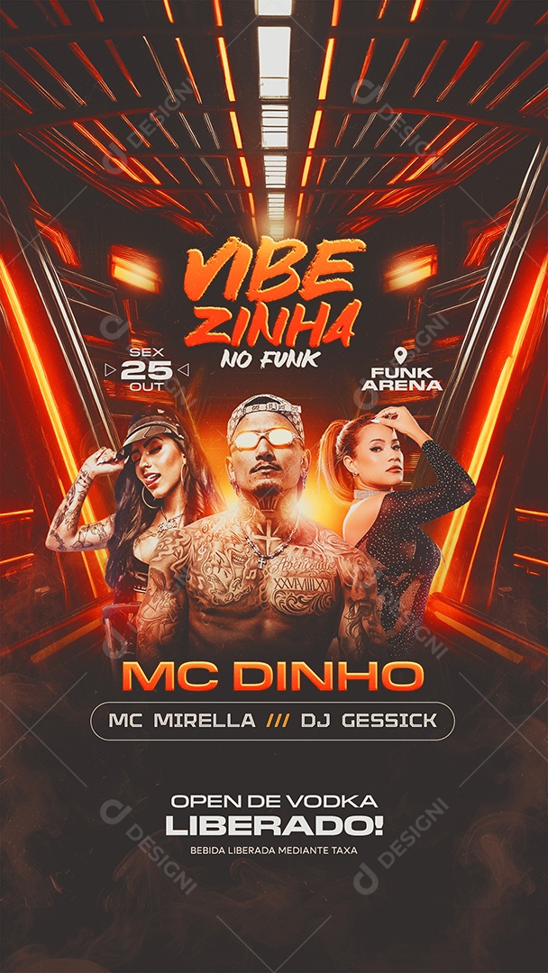 Story Flyer Vibezinha Mc Dinho Social Media PSD Editável