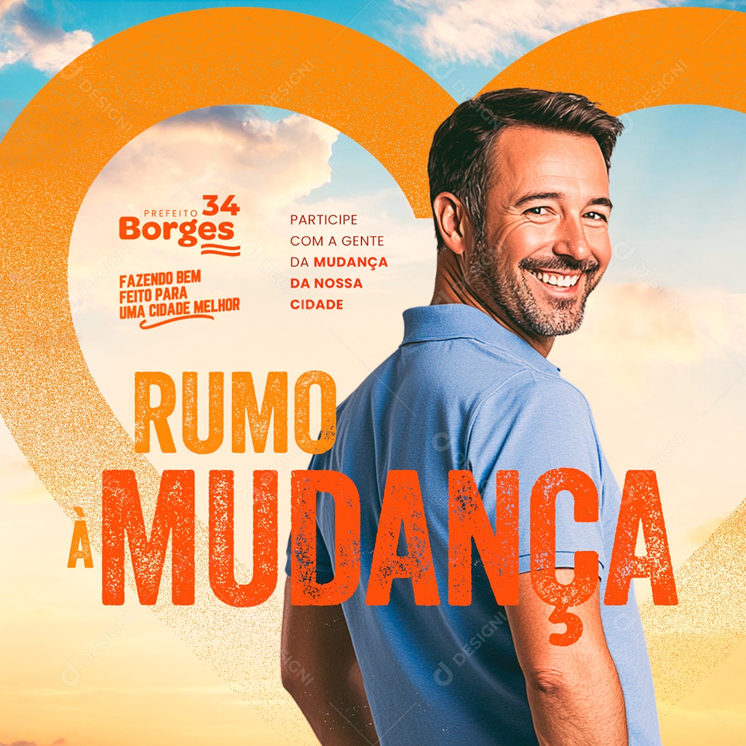 Política Prefeito Borges Rumo Mudança Social Media PSD Editável