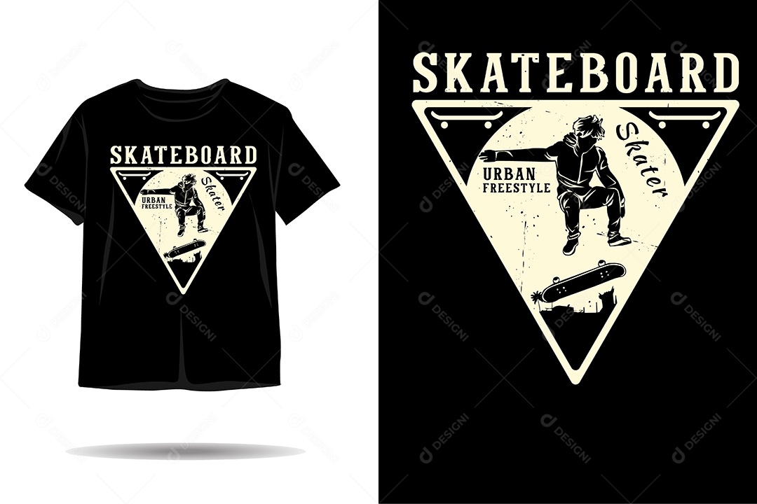 Modelo de Estampa de Camiseta Ilustração Vetor EPS