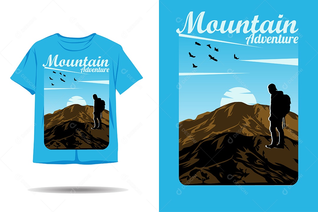 Modelo de Estampa de Camiseta Ilustração Vetor EPS