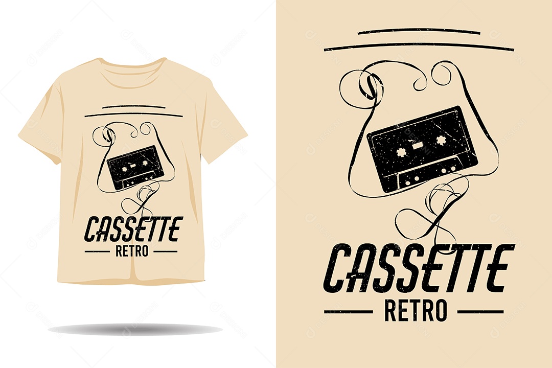 Modelo de Estampa de Camiseta Ilustração Vetor EPS