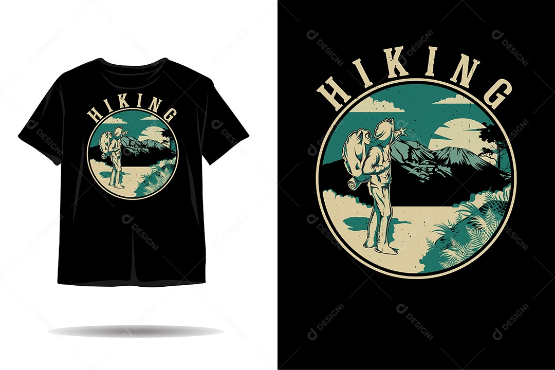 Modelo de Estampa de Camiseta Ilustração Vetor EPS